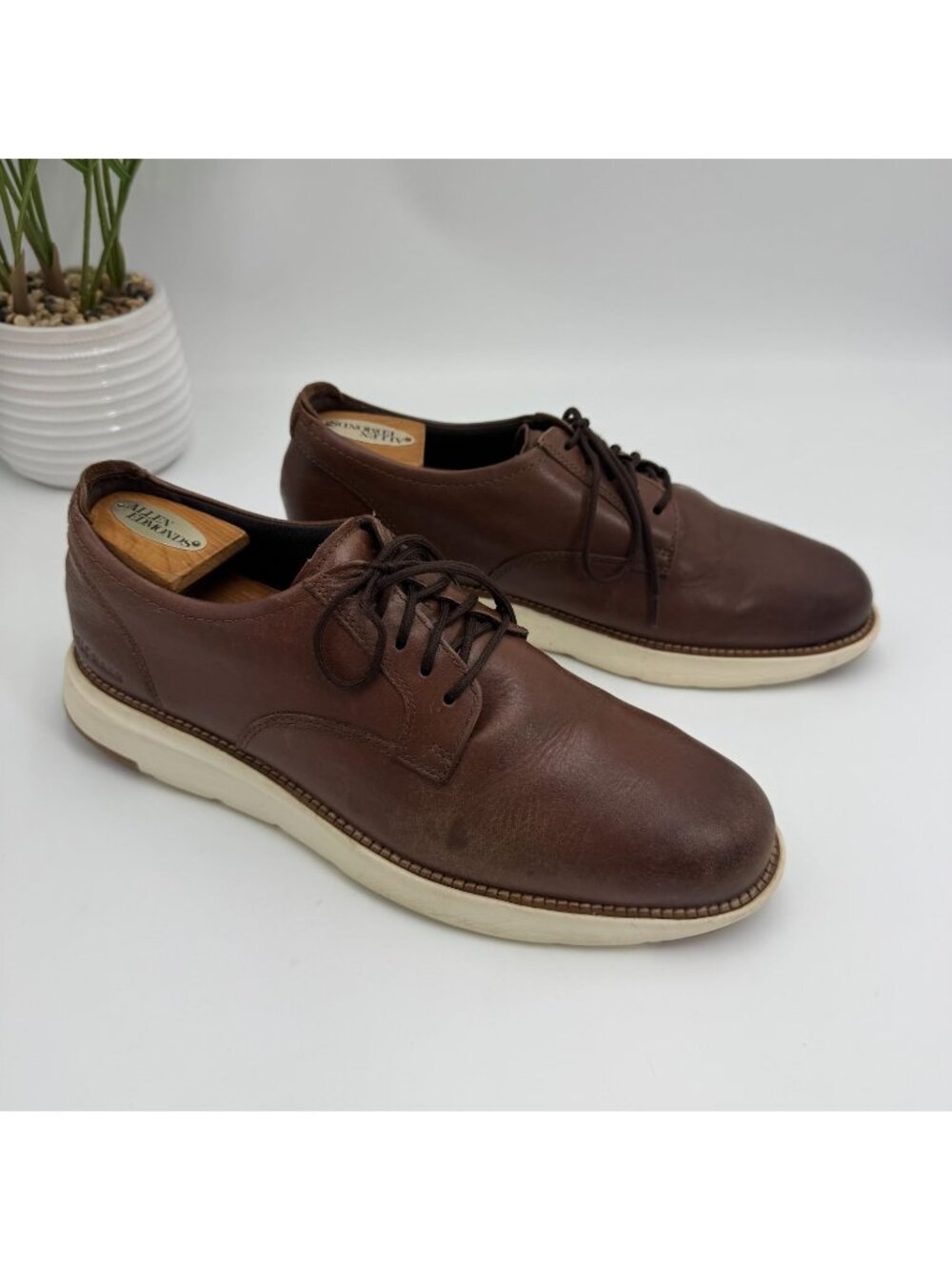 Cole Haan Grand Atlantic C34853 Oxford Sneaker Men's 10M Brown Leather Preppy